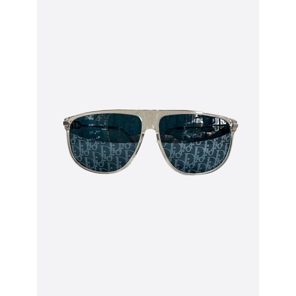 Dior Silver Frame Blue Oblique S2U Sunglasses - Picture 1 of 3